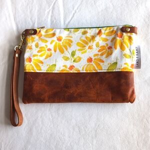 Land & Kamp 3 in 1 Wristlet Purse w/ Sunny Floral Print Eco Friendly Canvas